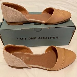 Toms Jutti D'orsay Honey Leather/Rose Gold Flat